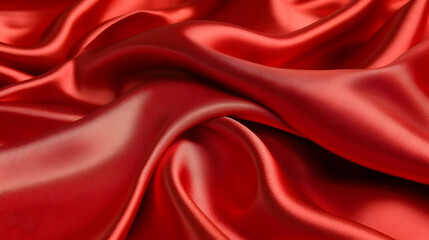 Obraz premium Red silk fabric drapes, soft folds