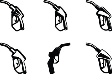 Modern Fuel Pump isolated silhouette vector art, Fuel Pump line art vector illustration set