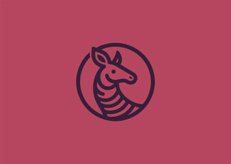 Obraz premium Okapi Logo – A sleek okapi illustration, representing rarity, mystery, and elegance.