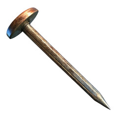 Bent Rusted Nail with a Corroded Metal Surface and Sharp Edge