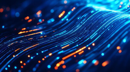 Blue high tech lines connection abstract background, abstract technology big data background concept illustration