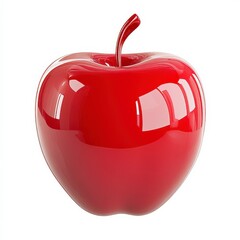 Glossy Red Apple Isolated On White