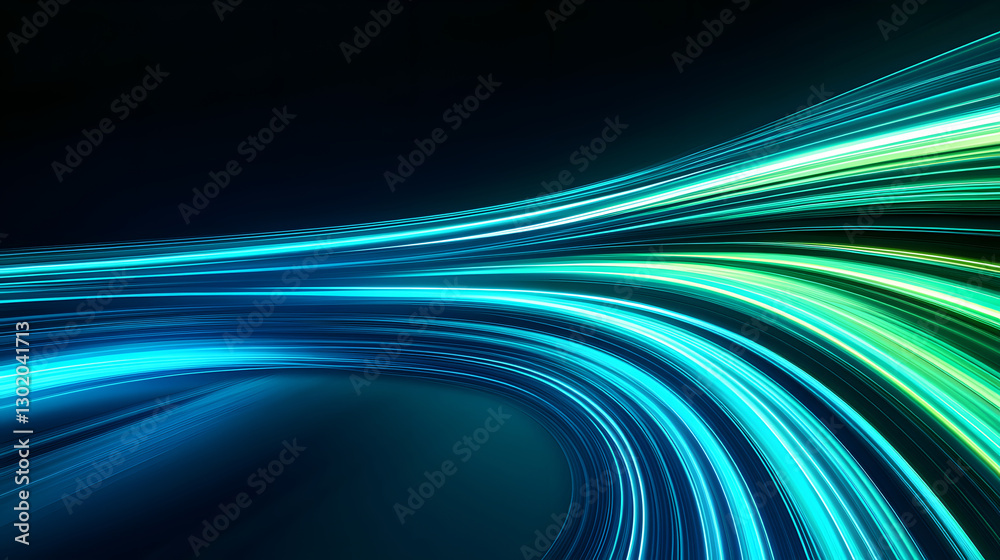 Wall mural particle flow tunnel space vortex, internet science and technology creative background