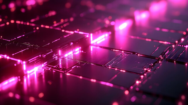 Futuristic, glowing, metallic, grid