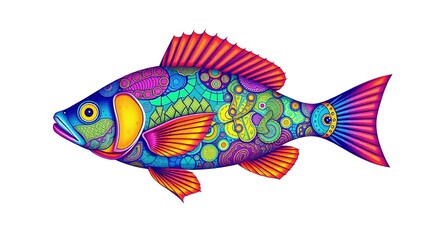 Fototapeta premium Painted Patterns of the Deep: Abstract Marine Illustration