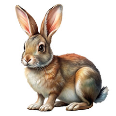 Fototapeta premium Cute Brown Bunny Sitting with Soft Fur and Big Floppy Ears