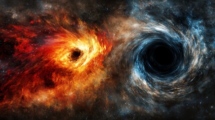 Fiery And Icy Nebulae Surrounding Black Holes In Space