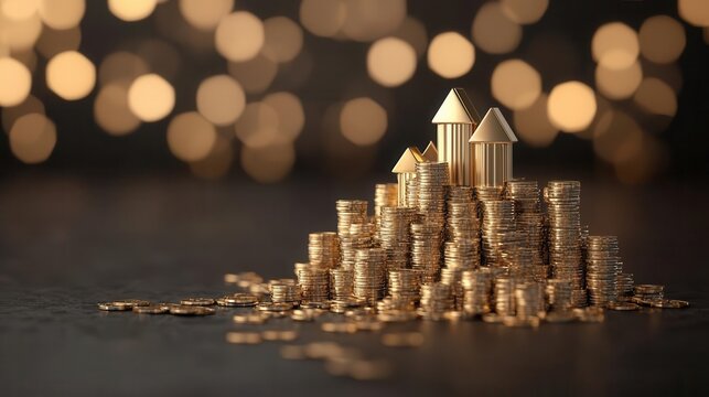 Radiant golden fortress of corporate bonds securing consistent income, Corporate Bonds  Investment  Interest Rate, stable financial foundation