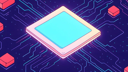 High speed glowing lines background emitted by technology circular turntable, digital abstract creative concept illustration