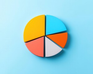 Fototapeta premium Minimalist pie chart dividing corporate bond types by interest rate exposure, Corporate Bonds Investment Interest Rate, diversified investing
