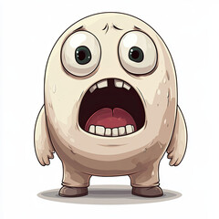 Fototapeta premium Chibi style character with shocked expression and wide eyes, looking surprised