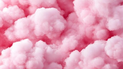 Abstract Composition of Fluffy Clouds Forming a Dreamy Texture in Gentle Pink and White Hues Art