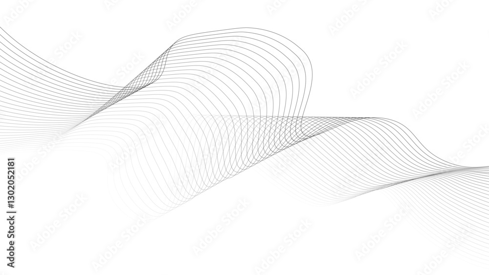 Wall mural abstract black lines wave curve motion on white background. thin line wavy abstract vector backgroun