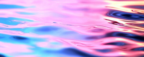 Abstract Water Reflections in Pink and Blue Hues
