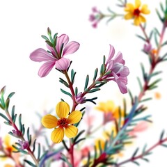 Fototapeta premium Rosemary's Symphony: An Abstract Floral Tapestry