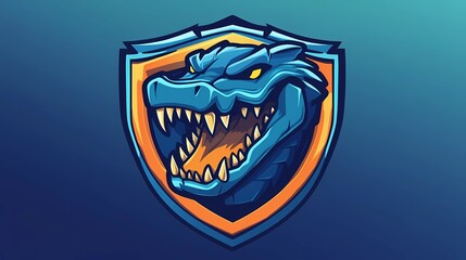 modern crocodile logo, perfect for branding or a mascot.