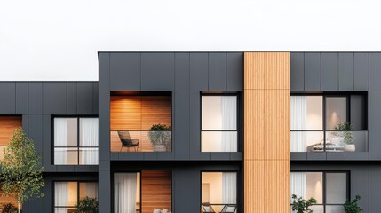 Scandinavianstyle townhomes with minimalist interiors and wooden facades, Real Estate  TownhouseTownhome, Nordicinspired living