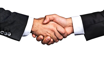 Two men shaking hands in a professional setting indicating a successful business agreement
