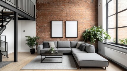 Modern townhouse with industrial chic interiors and exposed brick walls, Real Estate  TownhouseTownhome, urban loftstyle living