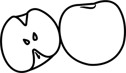 Fresh Juicy Apple coloring Page