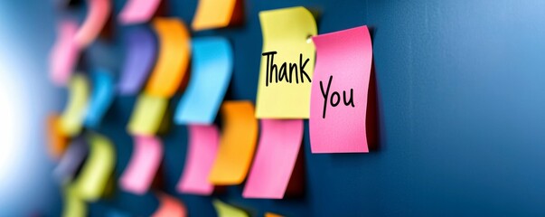 Colorful Sticky Notes Thank You Message Board