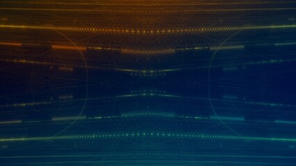 gelb grün leuchtende Lichtpunkte, digitaler Datentransfer, KI, AI, Internet, Energie, Datenfluss, Verbindung,  Technologie, Wissenschaft, Forschung, Algorithmus, Hintergrund, Zentrum, Mitte
