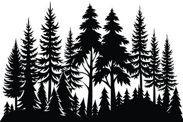 forest silhouette art
