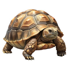 Brown Tortoise with a Rough Shell and Thick Sturdy Legs