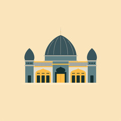Islamic mosque building vector illustration image. Ramadan Kareem cultural Islamic festival