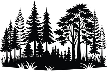 Black silhouette landscape