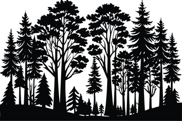 Black silhouette landscape