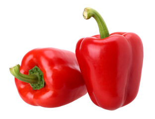 red sweet bell pepper isolated, transparent PNG, PNG format, cut out