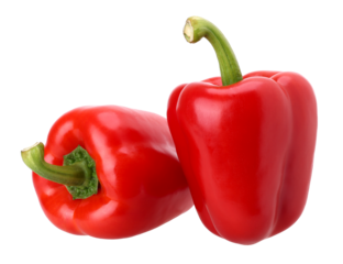 red sweet bell pepper isolated, transparent PNG, PNG format, cut out