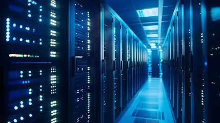 Fototapeta premium Server racks in server room data center