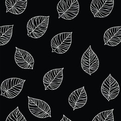 Elegant Leaf Pattern on a Dark Background