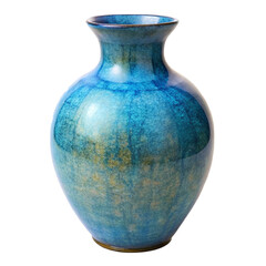 Elegant Blue Ceramic Vase with a Smooth Glossy Glaze and Round Shape