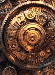 Obraz premium Intricate clockwork mechanism gears.