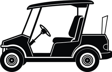Fototapeta premium Golf Cart Icon Silhouette Illustration