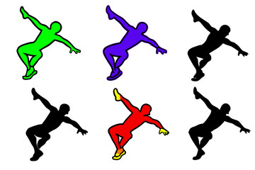 set of Parkour Silhouette vector illustration