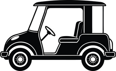 Golf Cart Silhouette Illustration