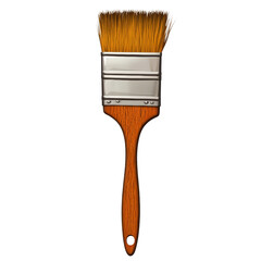 Artistic paint brush resting on a palette of colors ready for creative expression and inspiration in artistic endeavors isolated on transparent background..