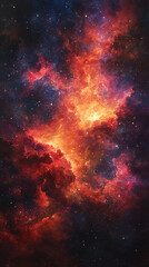 Fototapeta premium Ethereal, vibrant, star-sprinkled cloudscape in tranquil watercolors with a modern daylight feel. Simple tone and blurred background create an empty, peaceful space perfect for captions