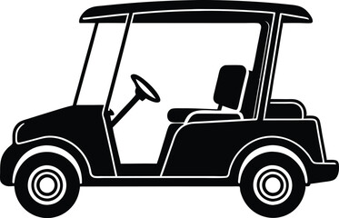 Fototapeta premium Golf Cart silhouette Club Car Golf Cart Silhouette vehicle Vector Illustration Hobby golf cart