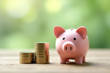 piggy bank and money