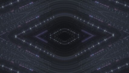 leuchtende rautenförmige Lichtpunkte, digitaler Datentransfer, Licht, Internet, Energie, Datenfluss, Technologie, Wissenschaft, Forschung, Austausch, Algorithmus, Hintergrund, Zentrum, Mitte