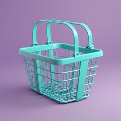 shopping basket on white background
