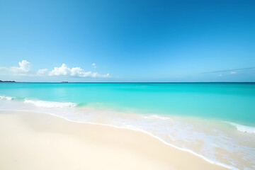 tropical beach with blue sky