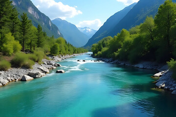 mountain river in the alps