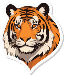 Fototapeta premium Stickers exotic tigers in cartoon retro style with isolated transparent background