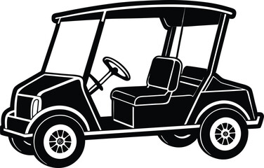 Obraz premium Golf Cart Silhouette vehicle Illustration